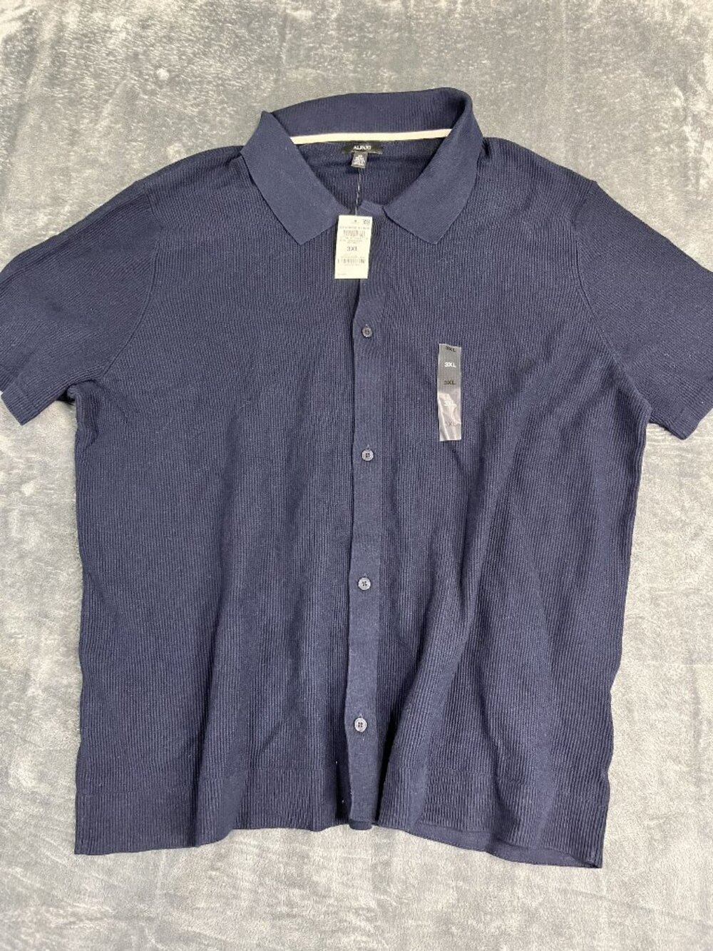 Alfani Mens Navy Short Sleeve Button-Up Shirt 3XL NWT
